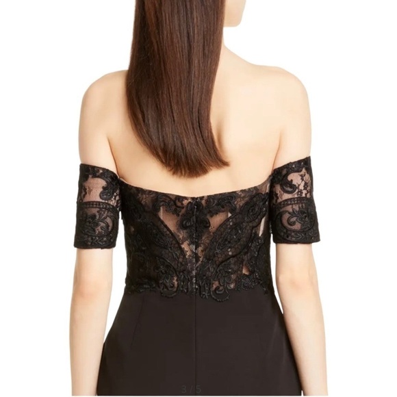 BADGLEY MISCHKA Collection Off-the-Shoulder Lace Corset Jumpsuit Jumper Size 4 - Picture 6 of 10